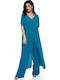 Damen Petrol Blue Set mit Hose in Lockerer Passform