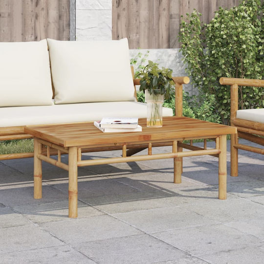 Garten- und Terrassentisch für Kleine Außenräume aus Bambus 90x50x35cm