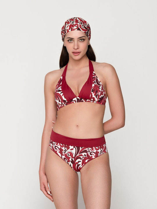 Luna Bikini Slip Hohe Taille Rot