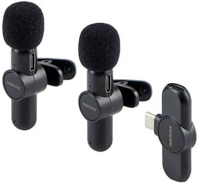 Remax Wireless Microphone Κ10 Live-Stream One-to-Two Type-C Lapel Voice