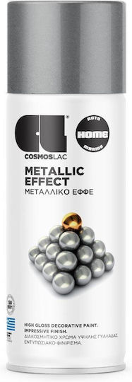 Cosmos Lac Spray Paint Metallic Effect Νο338 with Metallic Effect Silver Νο338 400ml