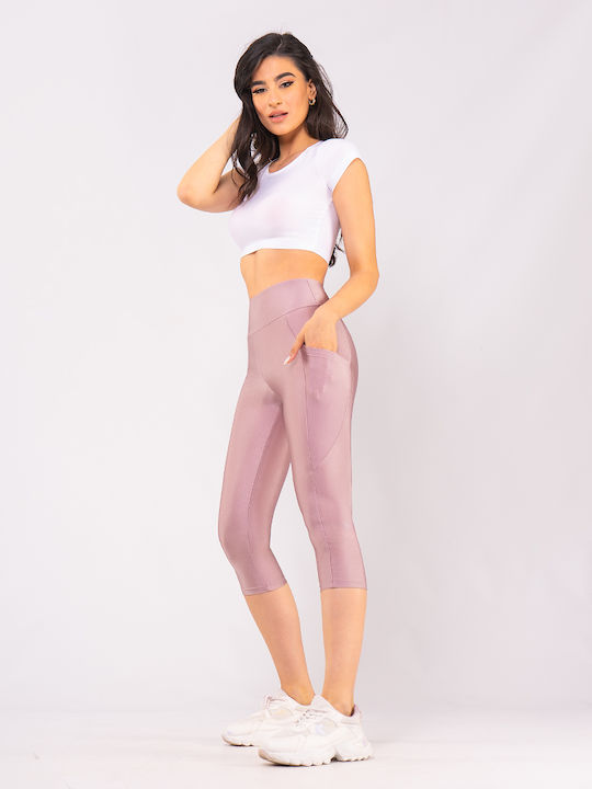 The Lady Women's Capri Yoga Legging Shiny & Hig...
