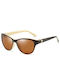 Techsuit Women's Sunglasses with Brown Plastic Frame and Brown Polarized Mirror Lens