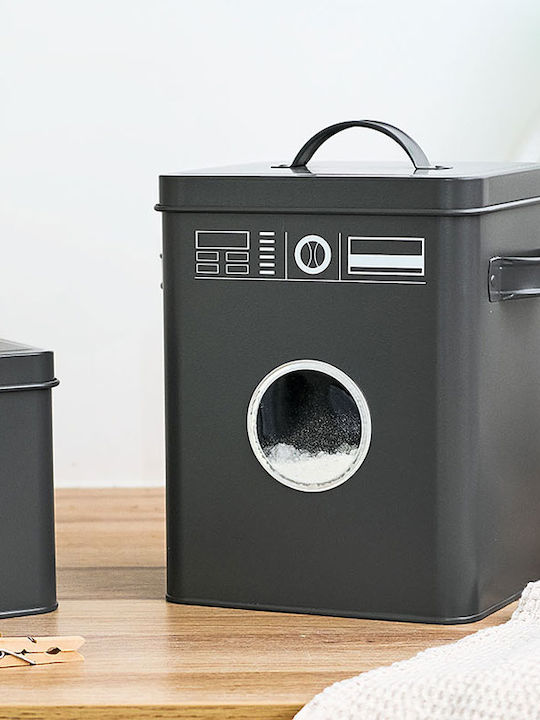 Zeller Metallic Storage Box with Lid Gray 18x15.5x23cm 1pcs