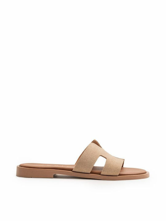 Basic Beige Castor Leather Sandals