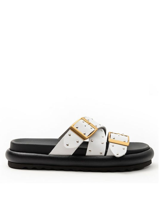 Ateneo Leather Sandals with Truk White Leather