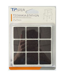 Tpster Τσοχάκια Τετράγωνα με Αυτοκόλλητο 25x25mm 18τμχ 17236