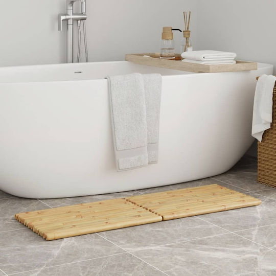 vidaXL Set Badematten Hölzernes Rechteckig 366456 Coffee 2Stück