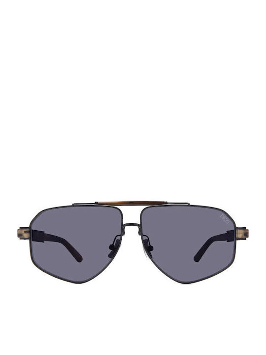 Quay Australia Unisex Sunglasses with Gray Metal Frame and Gray Lens