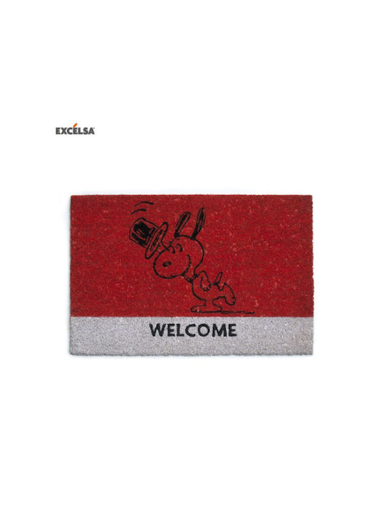 Excelsa Entrance Mat made of Coir with Anti-slip Backing Red 40x60cm