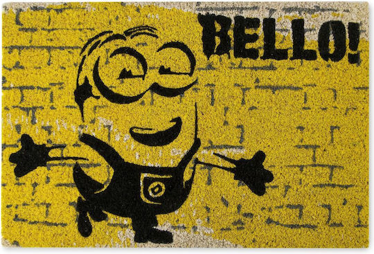 Excelsa Πατάκι Εισόδου από Κοκοφοίνικα Κίτρινο Minions 40x60εκ. Κίτρινο Minions