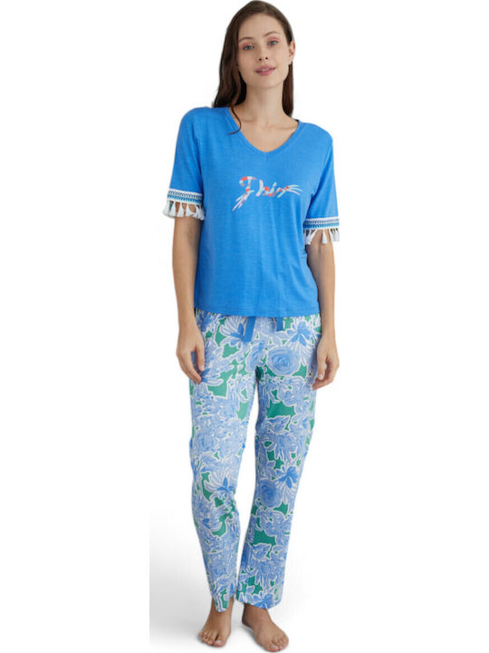 Summer Women's Pyjama Set Blue