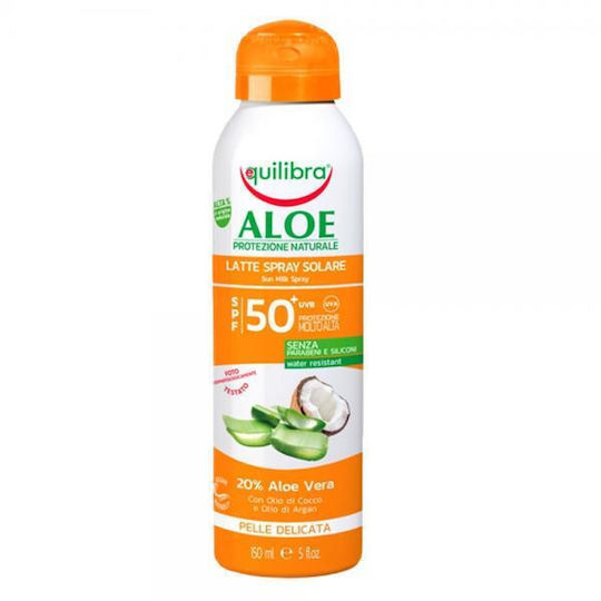 Equilibra Aloe Produs Cu Protecție Solară Pentru Corp SPF50+ Spray 150ml