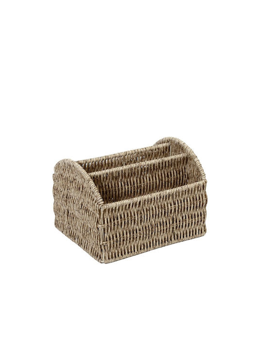 Coș decorativ Wicker cu mânere Beige 19x16x13buc Espiel