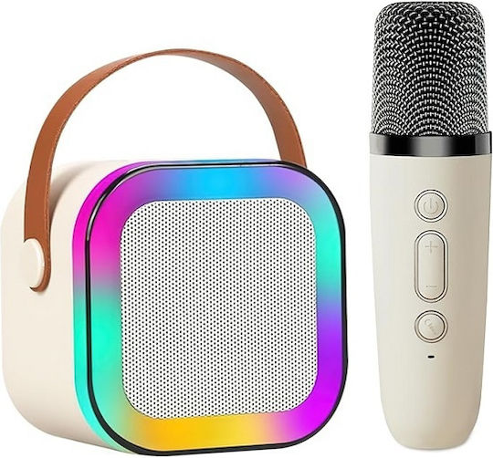 Karaoke Speaker With Wireless Microphone And Lighting Effects K12 White