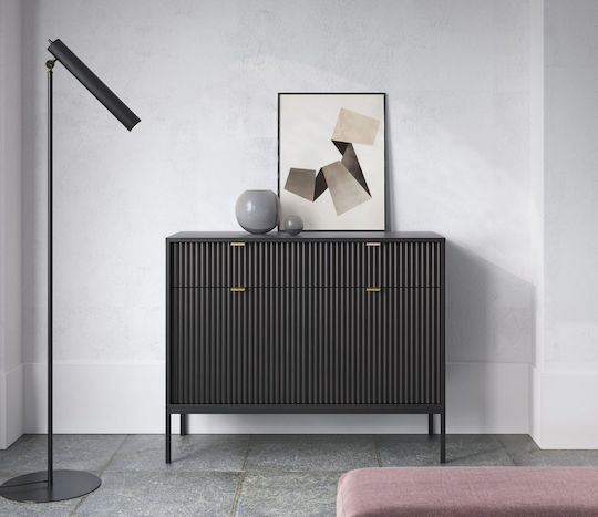 Sideboard made of Wood & Metal with Drawers Charcoal 104x39x83cm