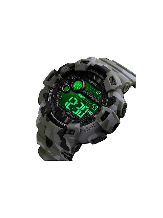 Skmei Digital Uhr Batterie mit Kautschukarmband Army Green