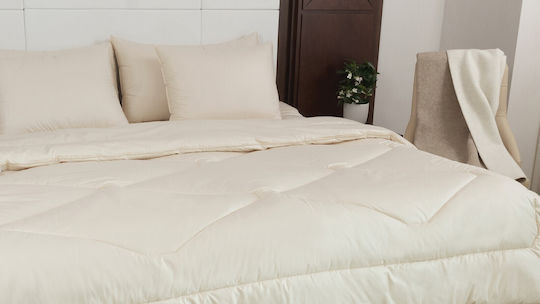 Valeria Home Pătură Simplă Din Lână 160x200cm Merino Bej 110 GSM