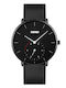 Skmei 9213 Men's Watch 40mm Battery with Stainless Steel Bracelet Black