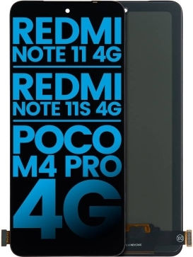 Screen Note with Touch Mechanism and Frame for Redmi Note 11, Note 11S, Note 12s, POCO M4 PRO (Black)