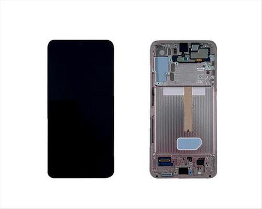 Samsung Екран със Сензорен Механизъм и Рамка за Samsung Galaxy S22 Plus (Розов)