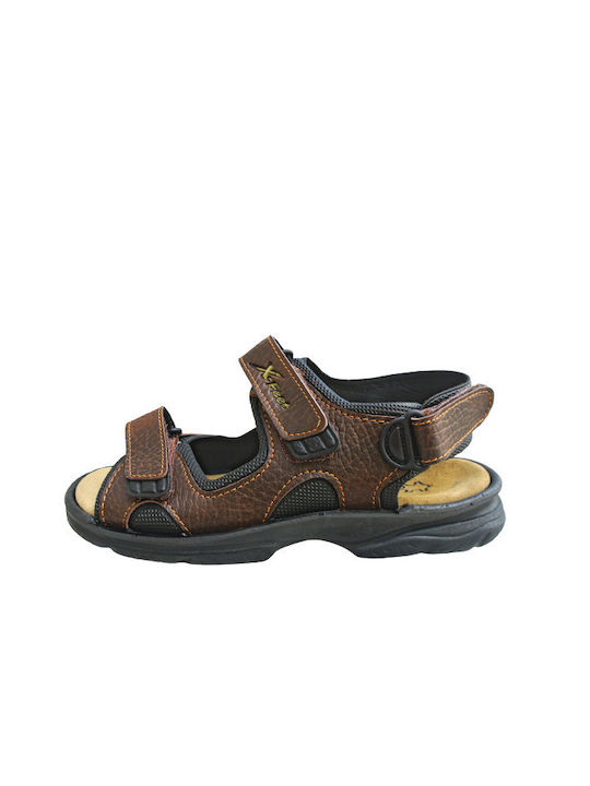 X-Feet Piele Sandale pentru bărbați în Maro Culoare