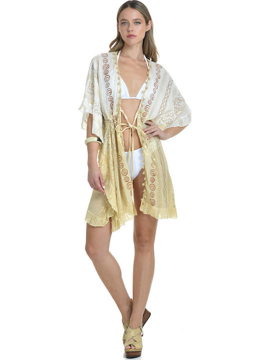 MiandMi Damen Kaftan Strand Beige