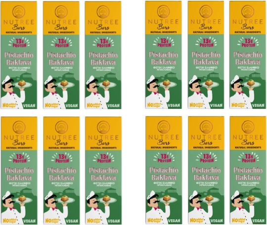 Nutree Crunch Big Combo Aegina Pistachio Baklava Bars with 32% Protein & Flavor Baklava 12x50gr