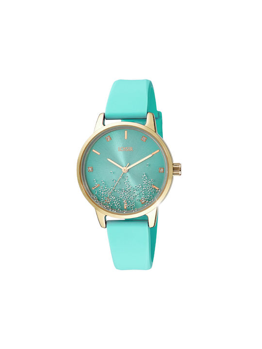 Loisir Watch with Turquoise Rubber Strap