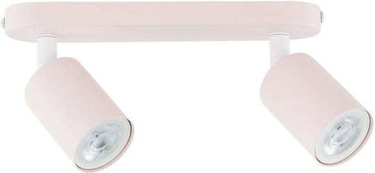 TK Lighting Διπλό Σποτ με Ντουί GU10 σε Ροζ Χρώμα