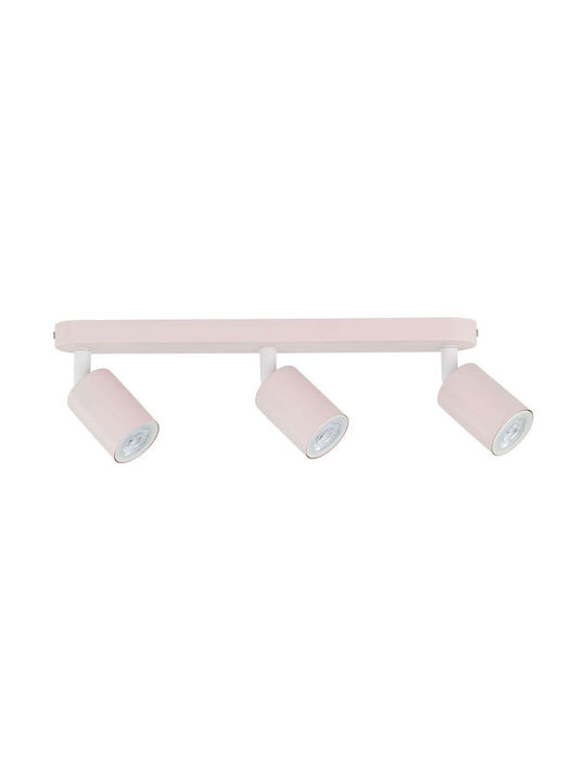 TK Lighting Тройно Спот с Цокъл GU10 в Розов Цвят