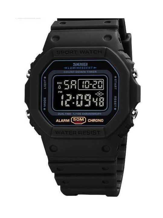 Skmei 1628 Digital Watch Battery with Rubber Strap Black/Black 216283_blue