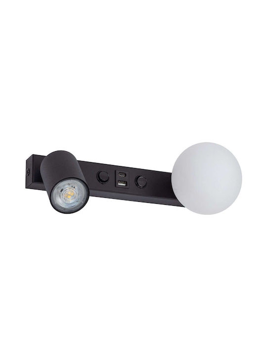 TK Lighting Φωτιστικό Τοίχου Μαύρο 35εκ.