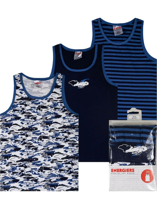 Energiers Set of 3 Tank Tops for Boys Blue 39-2483