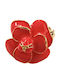 Damenring Gold Rote Blume Innen Elastisch Baria