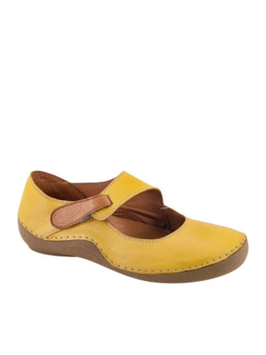 Safe Step Pantofi Balerini Pentru Femei Din Piele Snake Galbeni