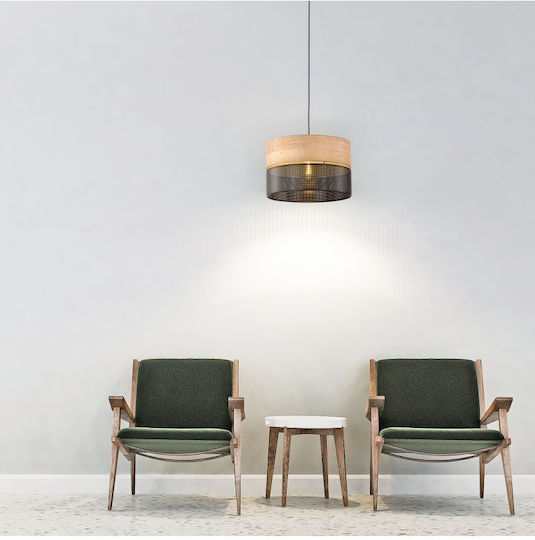 TK Lighting Pendant Light Beige with Socket E27 38x170cm