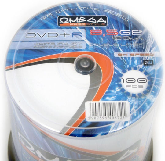 Omega Εγγράψιμο DVD+R 8x Dual Layer 8.5GB Cake Box 1τμχ