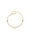 Hearts & Blue Zircon Gold Bracelet K9 P-71316 Yellow Gold K9