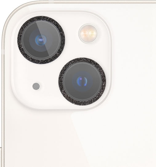 Glitter Ring Протектор за камера Закалено стъкло Черен за iPhone 13, iPhone 13 mini