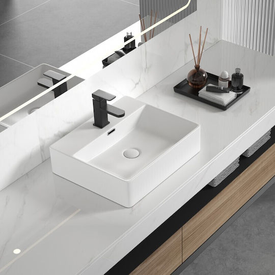 Inter Ceramic Надеждна мивка Порцелан 50x42x13см Бял