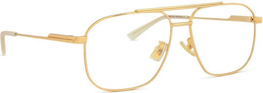 Bottega Veneta Metal Eyeglass Frame Gold BV1159O 002