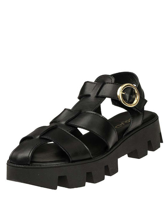 Carad Shoes Damen Flache Sandalen in Schwarz Farbe