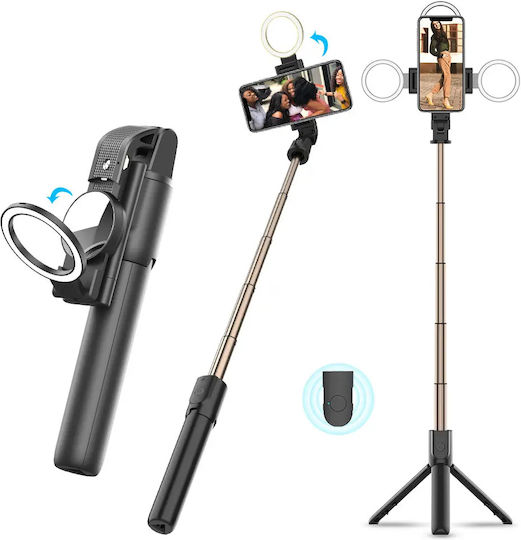 Techsuit Selfie Stick με Bluetooth / Τηλεχειριστήριο Μαύρο