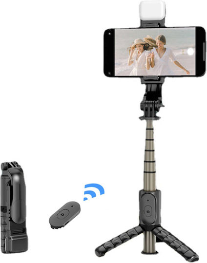 Techsuit Selfie-Stick mit Bluetooth / Fernsteuerung Schwarz