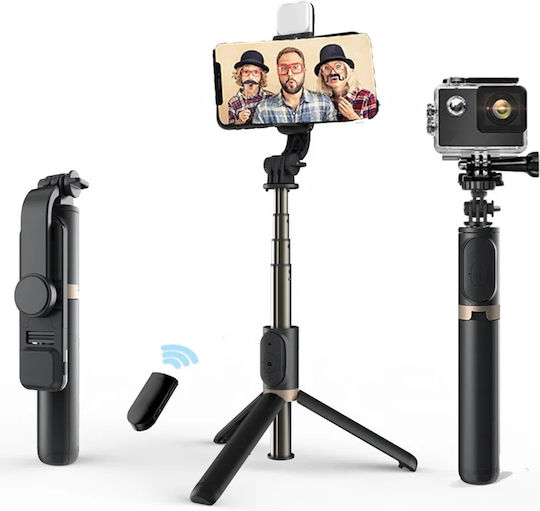 Techsuit Selfie Stick με Bluetooth / Τηλεχειριστήριο Μαύρο