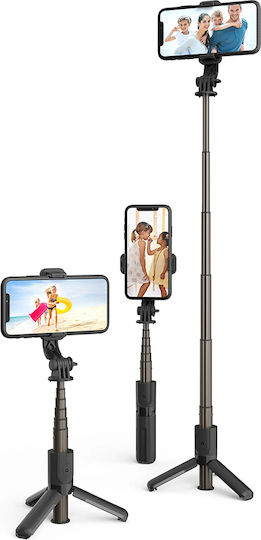 Techsuit Selfie Stick με Bluetooth / Τηλεχειριστήριο Μαύρο