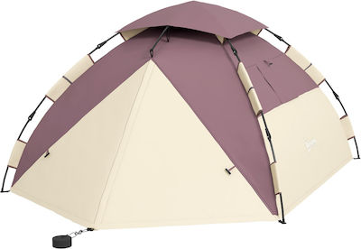 Outsunny Campingzelt Beige 4 Jahreszeiten für 2 Personen 225x190x130cm