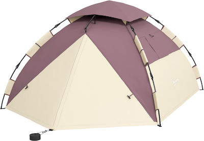 Outsunny Cort Camping Bej 4 Sezoane pentru 2 Persoane 225x190x130cm