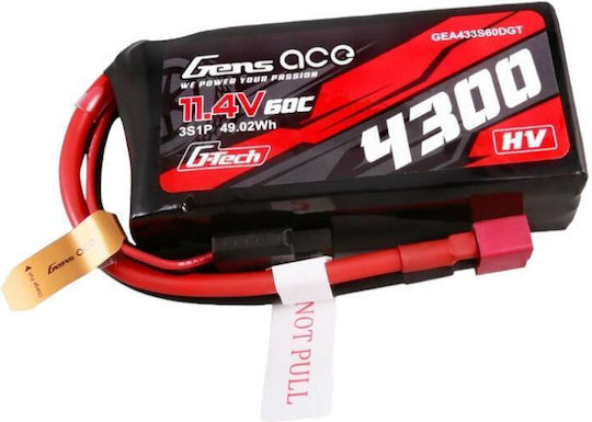 Gens Ace G-tech Μπαταρία Li-Po 11.4V 4300mAh 60C 3S T-Plug για Τηλεκατευθυνόμενο 2τμχ